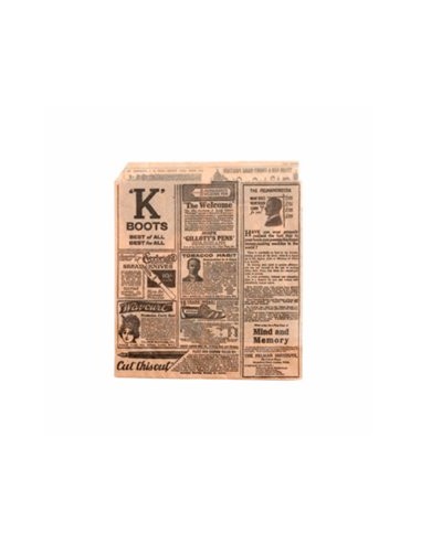 Bolsa abierta 2 lados antigrasa diseño Times 13×14 cm (1000ud)
