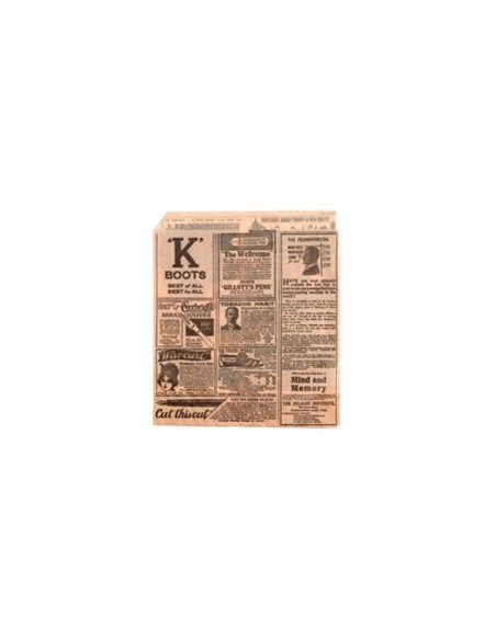 Bolsa abierta 2 lados antigrasa diseño Times 13×14 cm (1000ud)